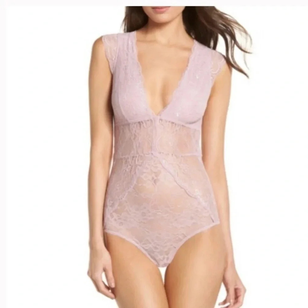 Sam Edelman Lace Cap Sleeve Bodysuit M - Picture 2 of 6